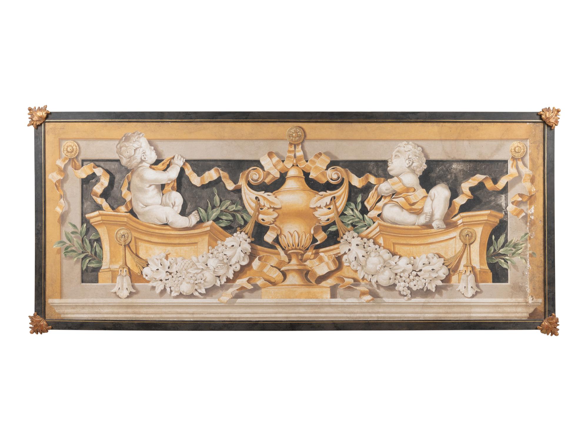 A Continental Painted Wall Panel