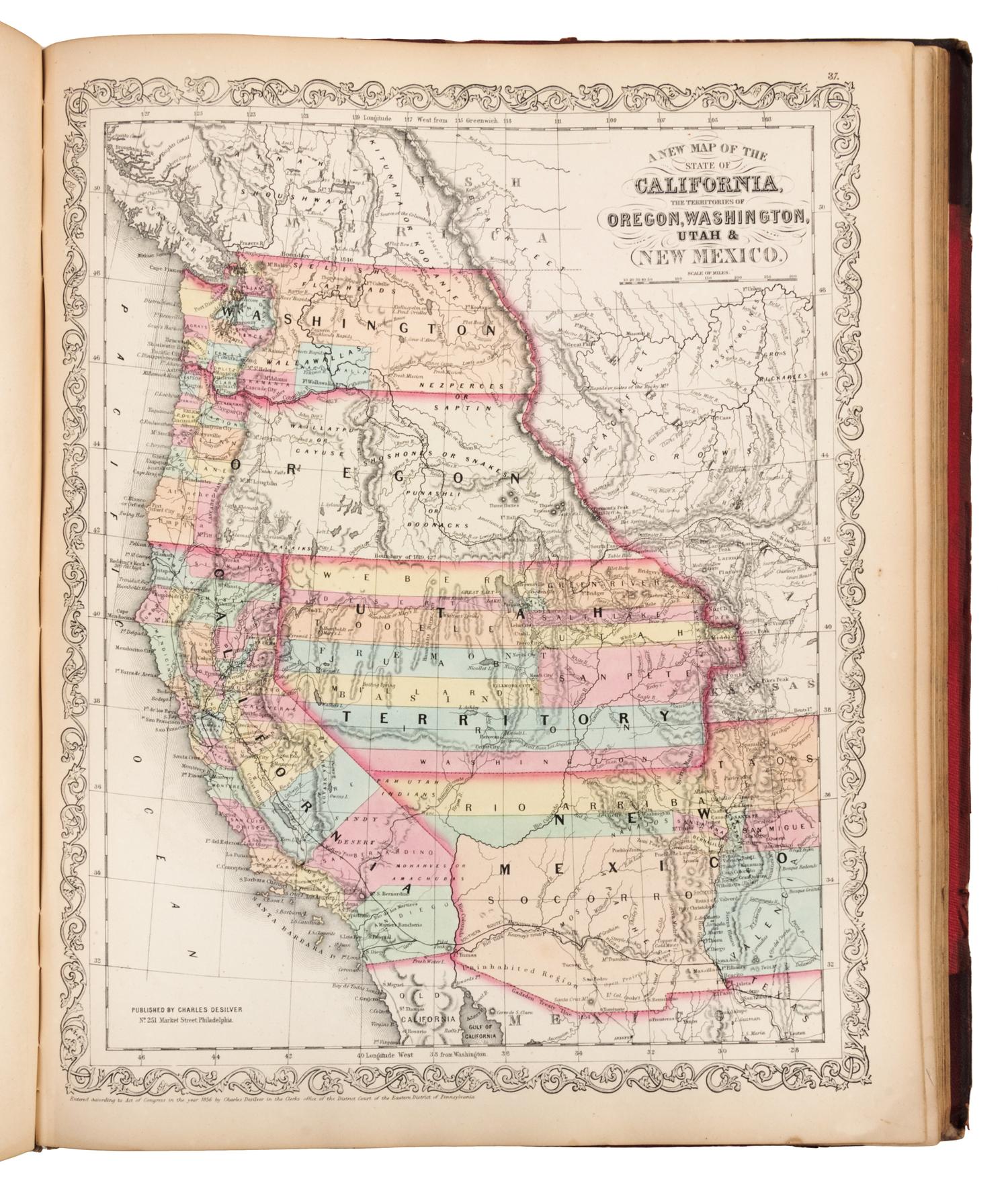 MITCHELL, Samuel Augustus (1792-1868). A New Universal Atlas. Philadelphia: Charles Desilver, 1857.