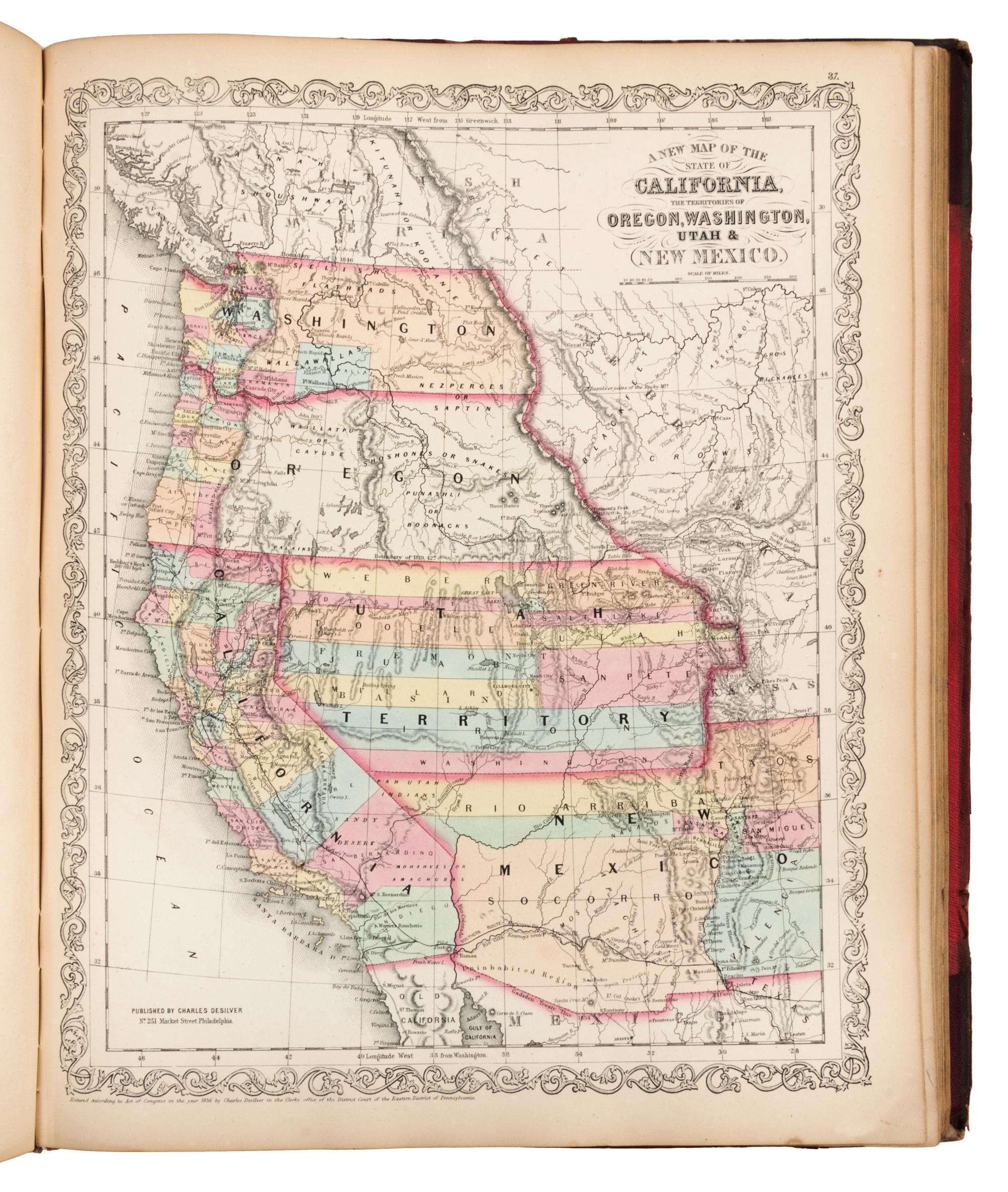 MITCHELL, Samuel Augustus (1792-1868). A New Universal Atlas. Philadelphia: Charles Desilver, 1857.