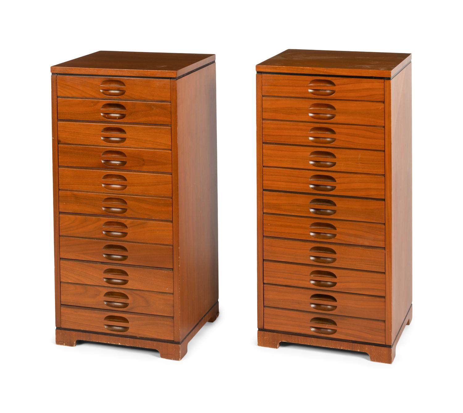 A Pair of Teak Sheet Music Cabinets