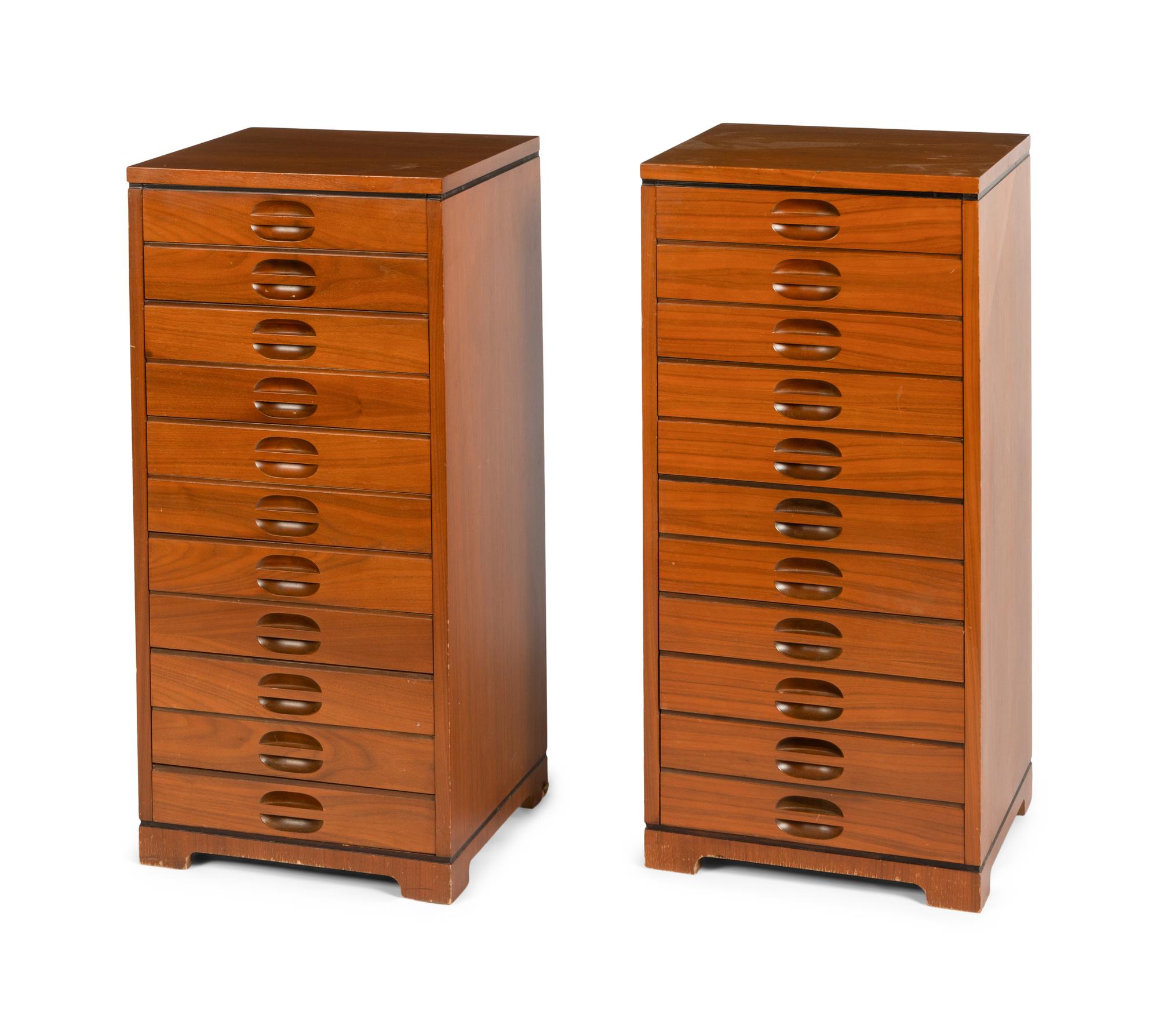 A Pair of Teak Sheet Music Cabinets
