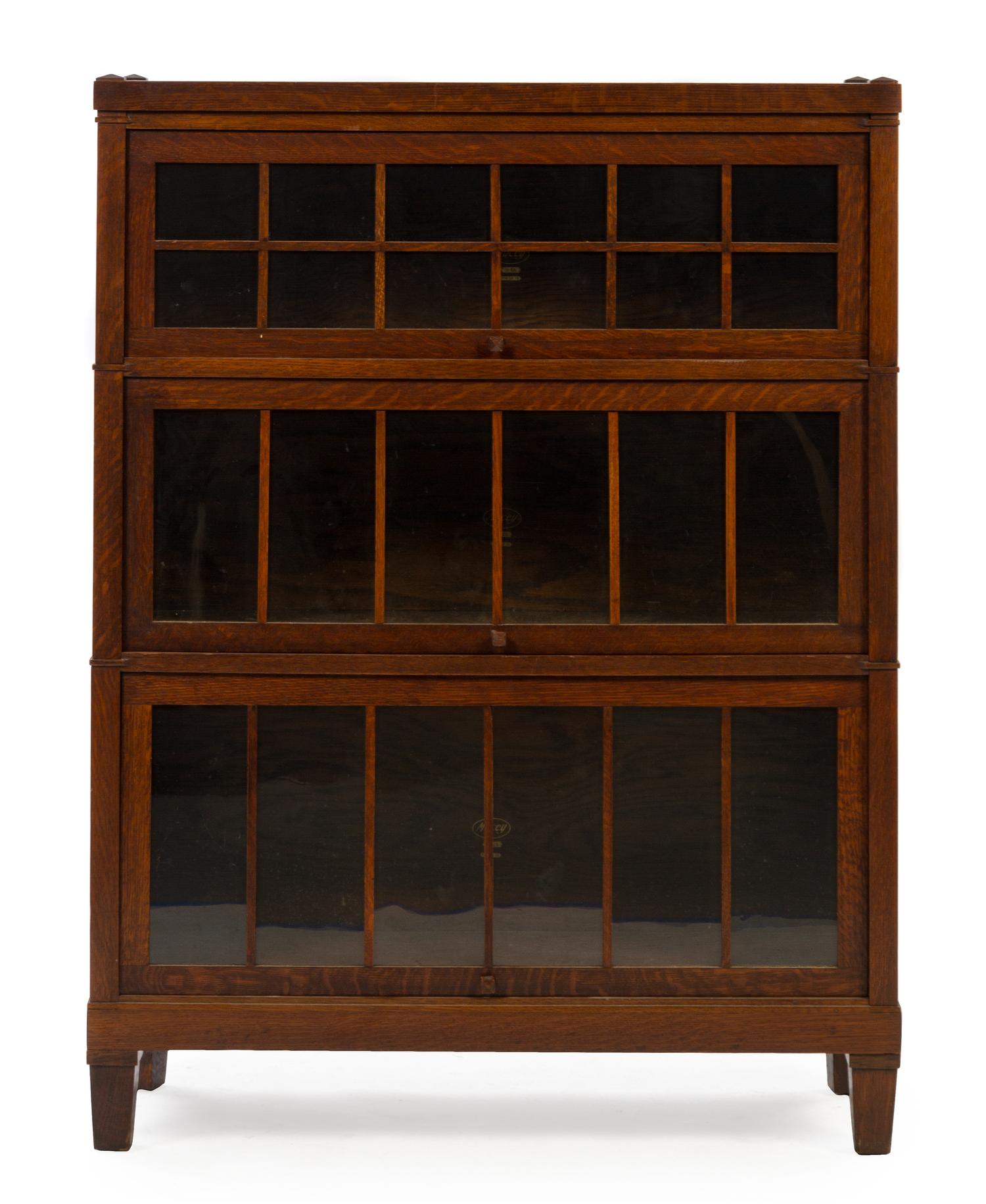 An American Arts and Crafts Barrister Bookcase Height 47 x width 35 1/8 x depth 12 3/4 inches. — THE MACEY CO.