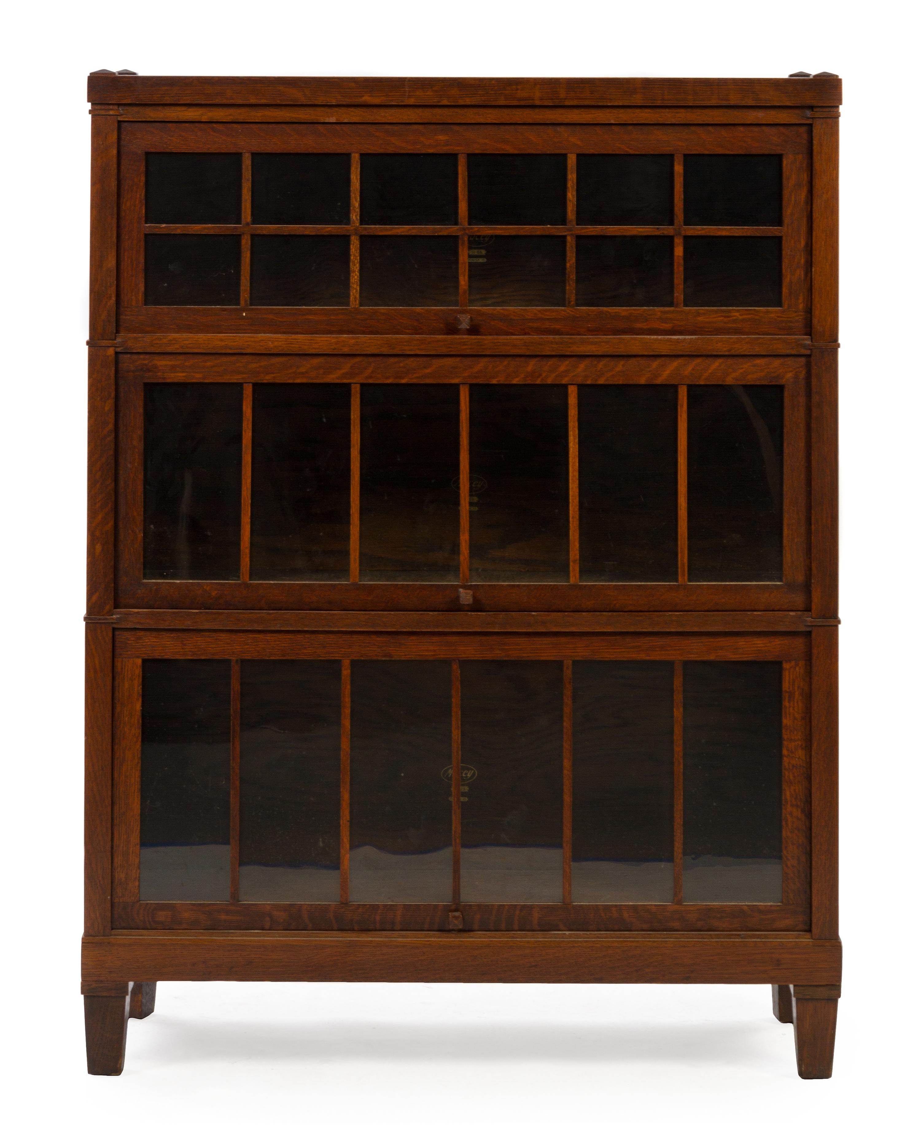 An American Arts and Crafts Barrister Bookcase Height 47 x width 35 1/8 x depth 12 3/4 inches. — THE MACEY CO.