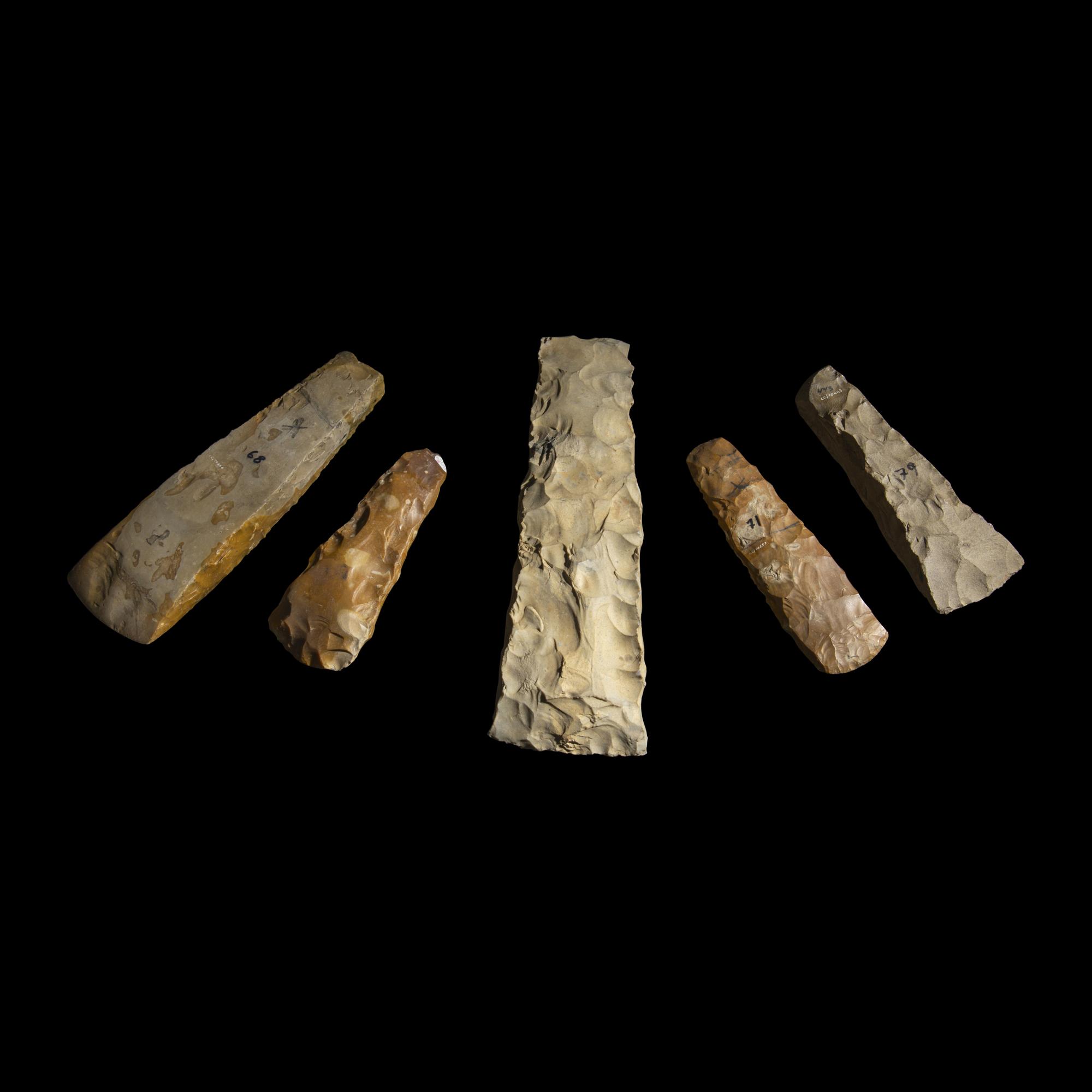 Five Neolithic Flint Thin and Square-Butted Axes