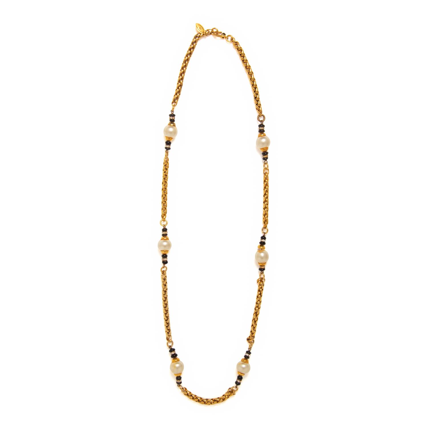 Chanel, Gripoix Pearl Station Necklace