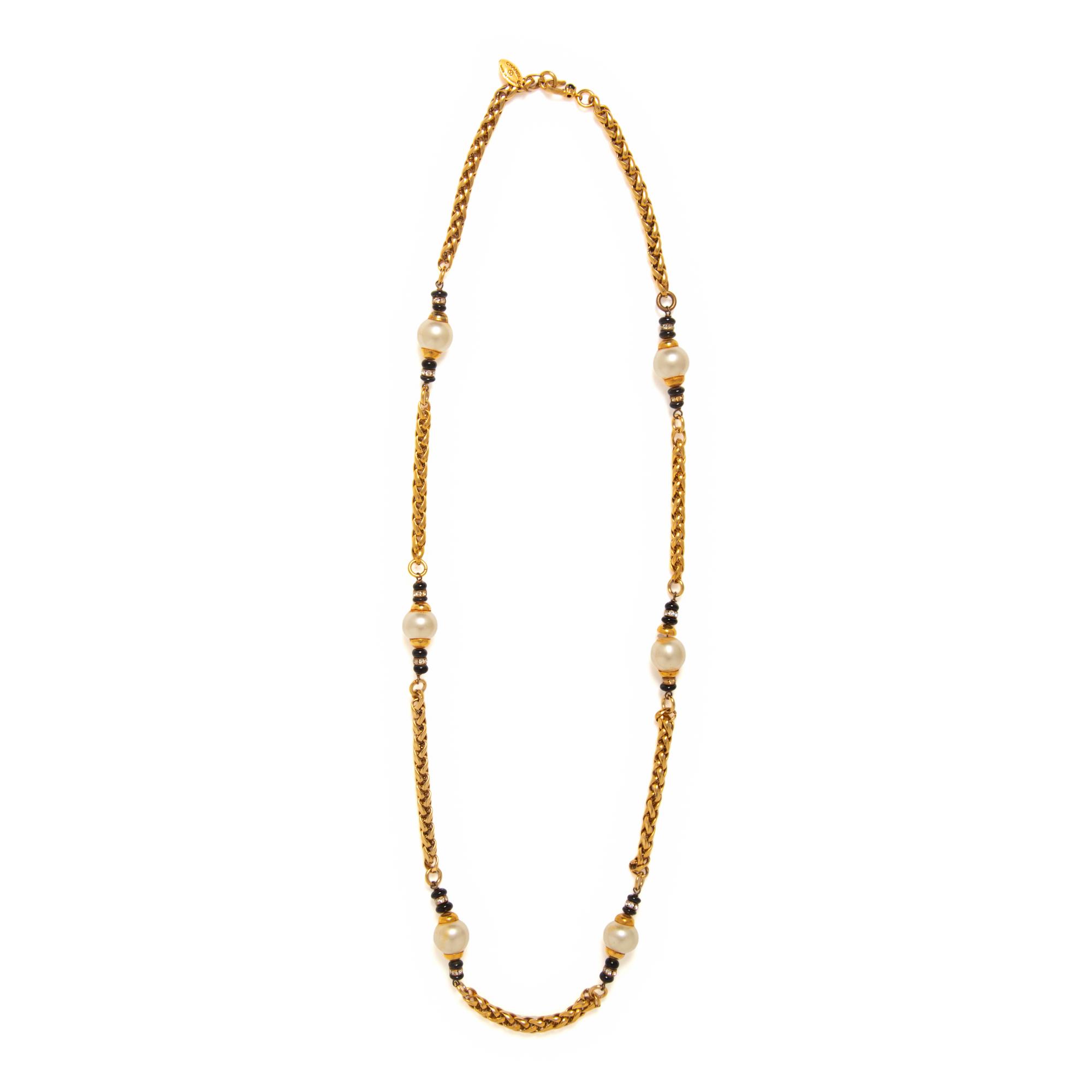 Chanel, Gripoix Pearl Station Necklace