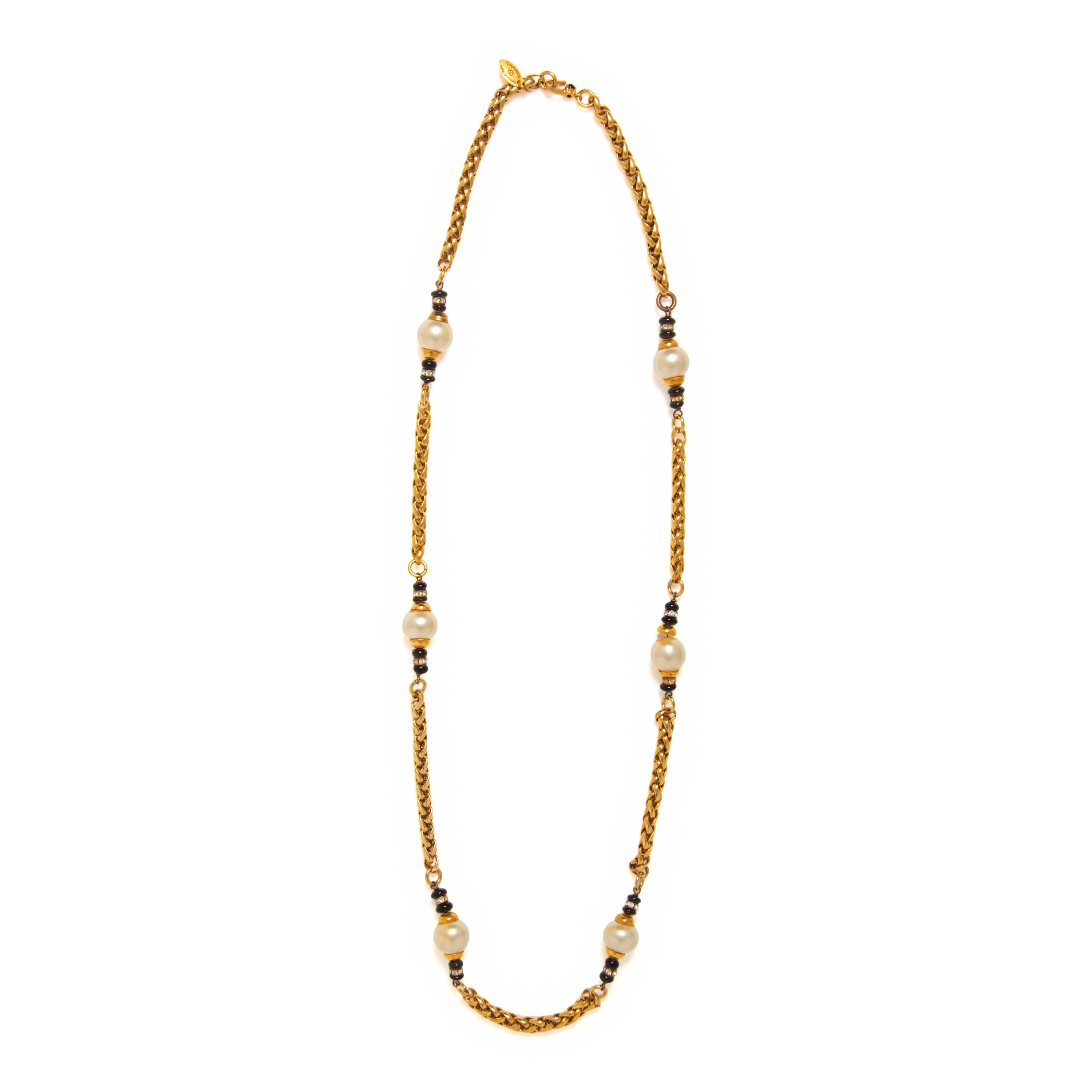 Chanel, Gripoix Pearl Station Necklace