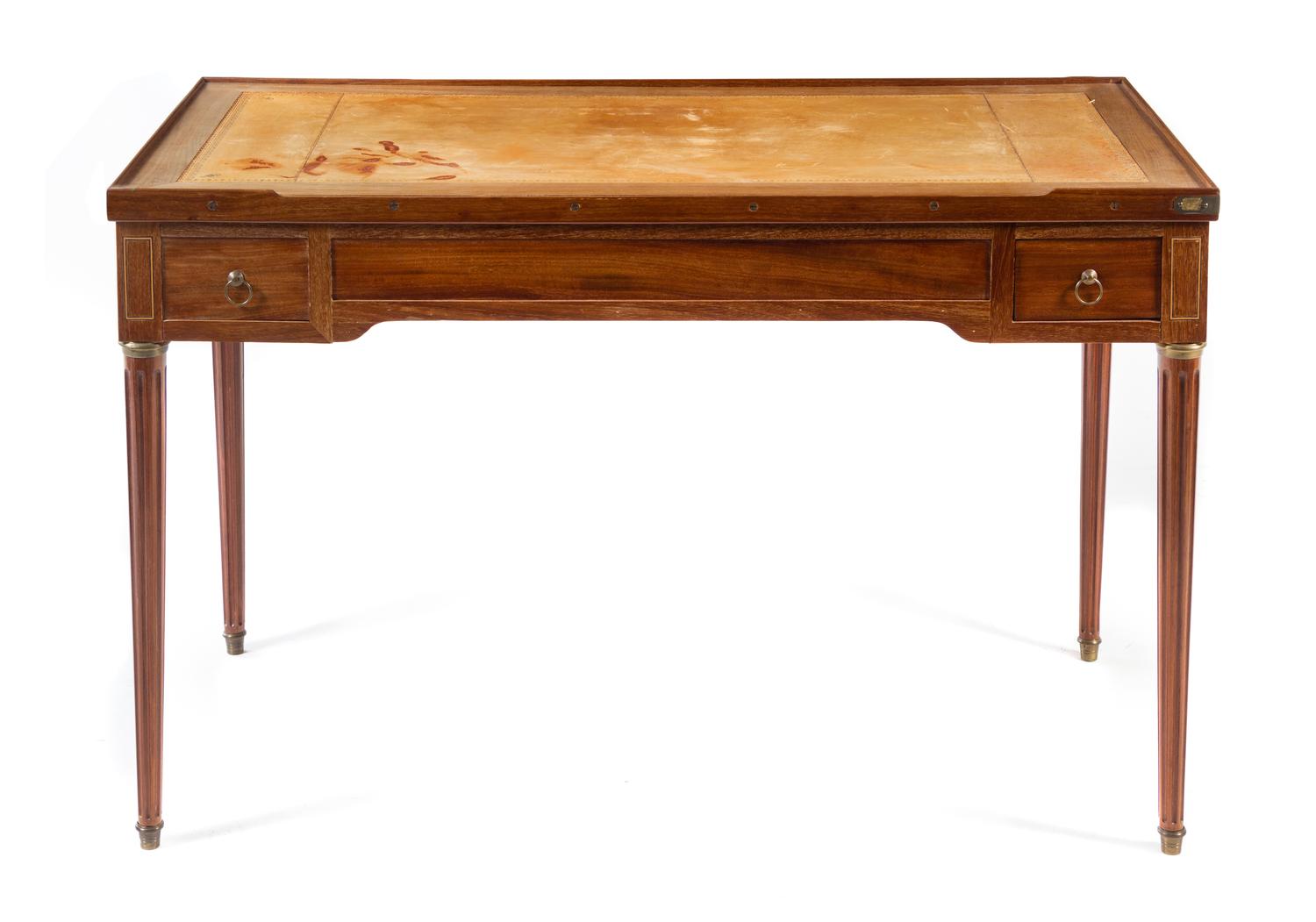 A Louis XVI Style Mahogany Tric-Trac Table Height 28 1/2 x width 45 x depth 22 1/2 inches. — LATE 19TH CENTURY