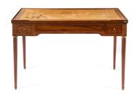 A Louis XVI Style Mahogany Tric-Trac Table Height 28 1/2 x width 45 x depth 22 1/2 inches. — LATE 19TH CENTURY