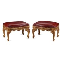 A Pair of Louis XV Style Giltwood Benches
