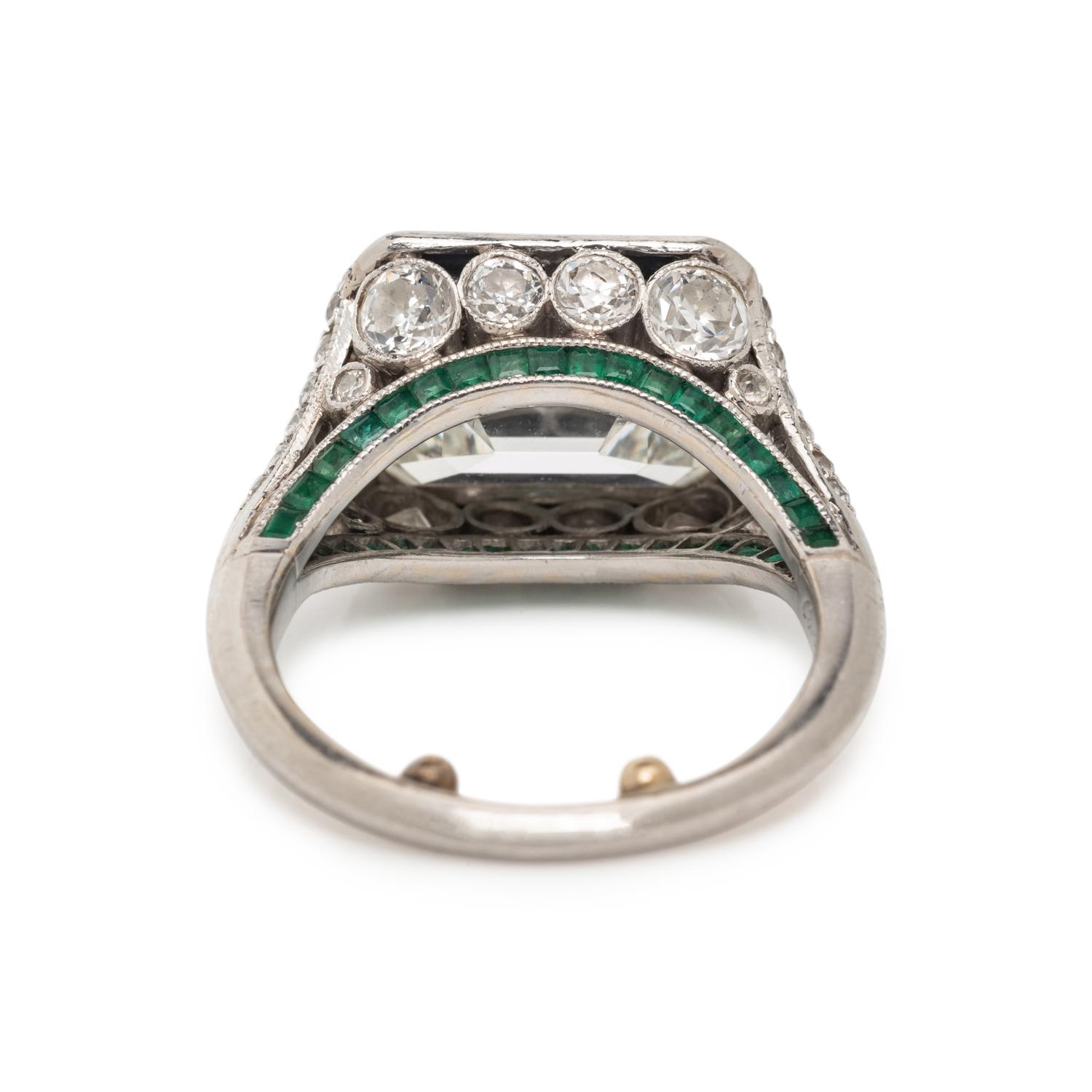 CARTIER, LONDON, ART DECO, PLATINUM AND DIAMOND RING