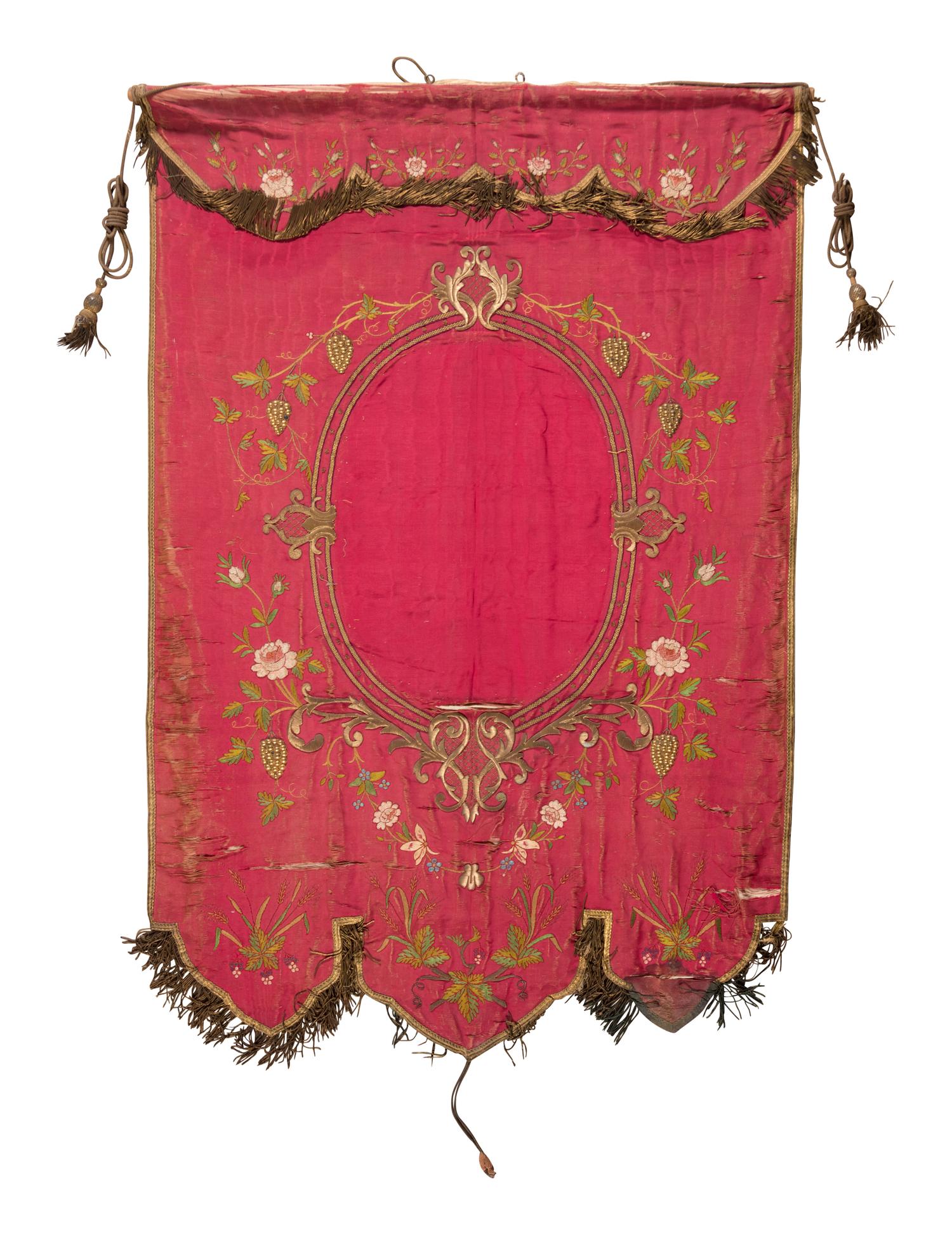 A Metallic Thread Embroidered Panel