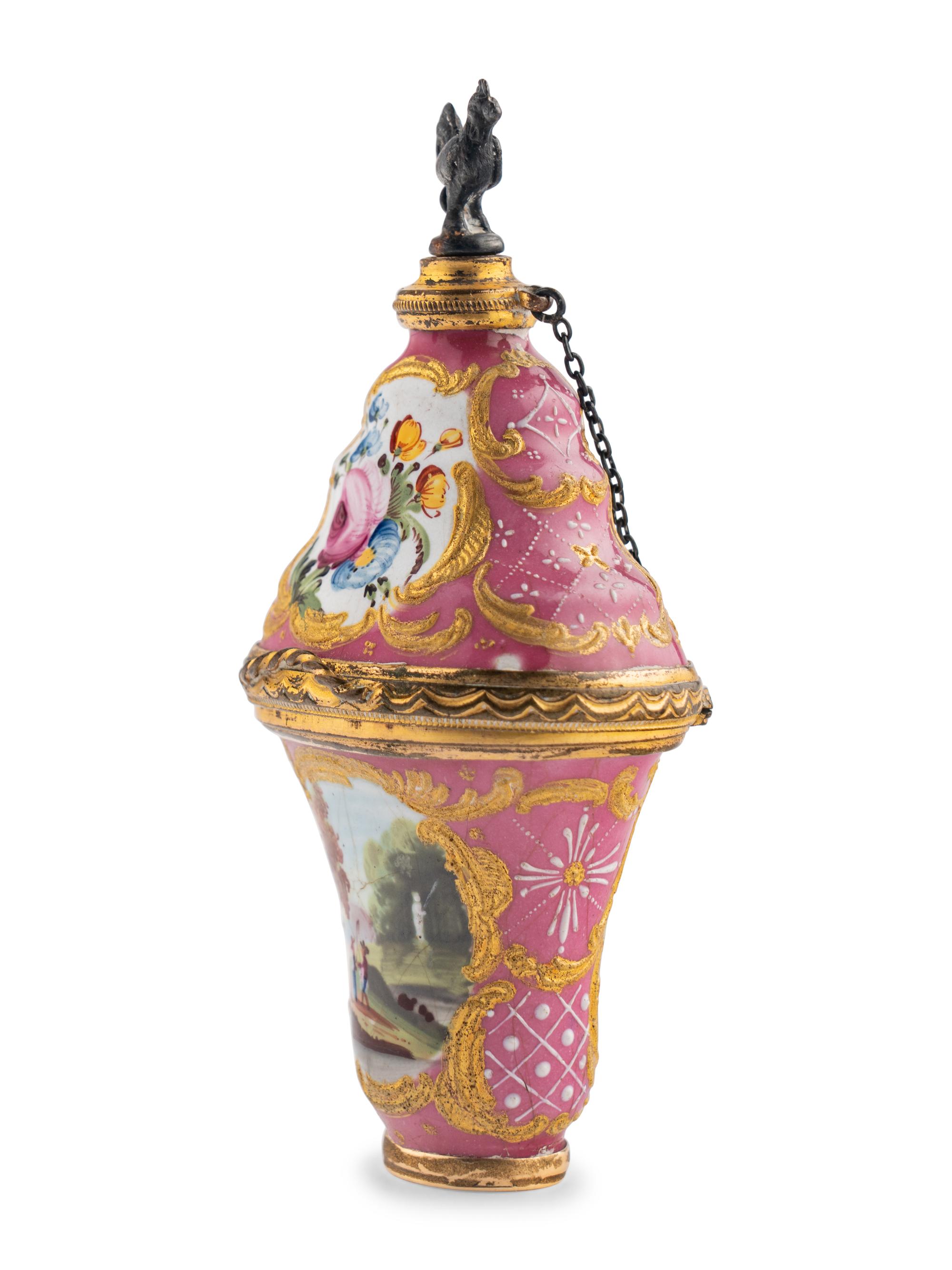A South Staffordshire Enamel Scent Bottle
