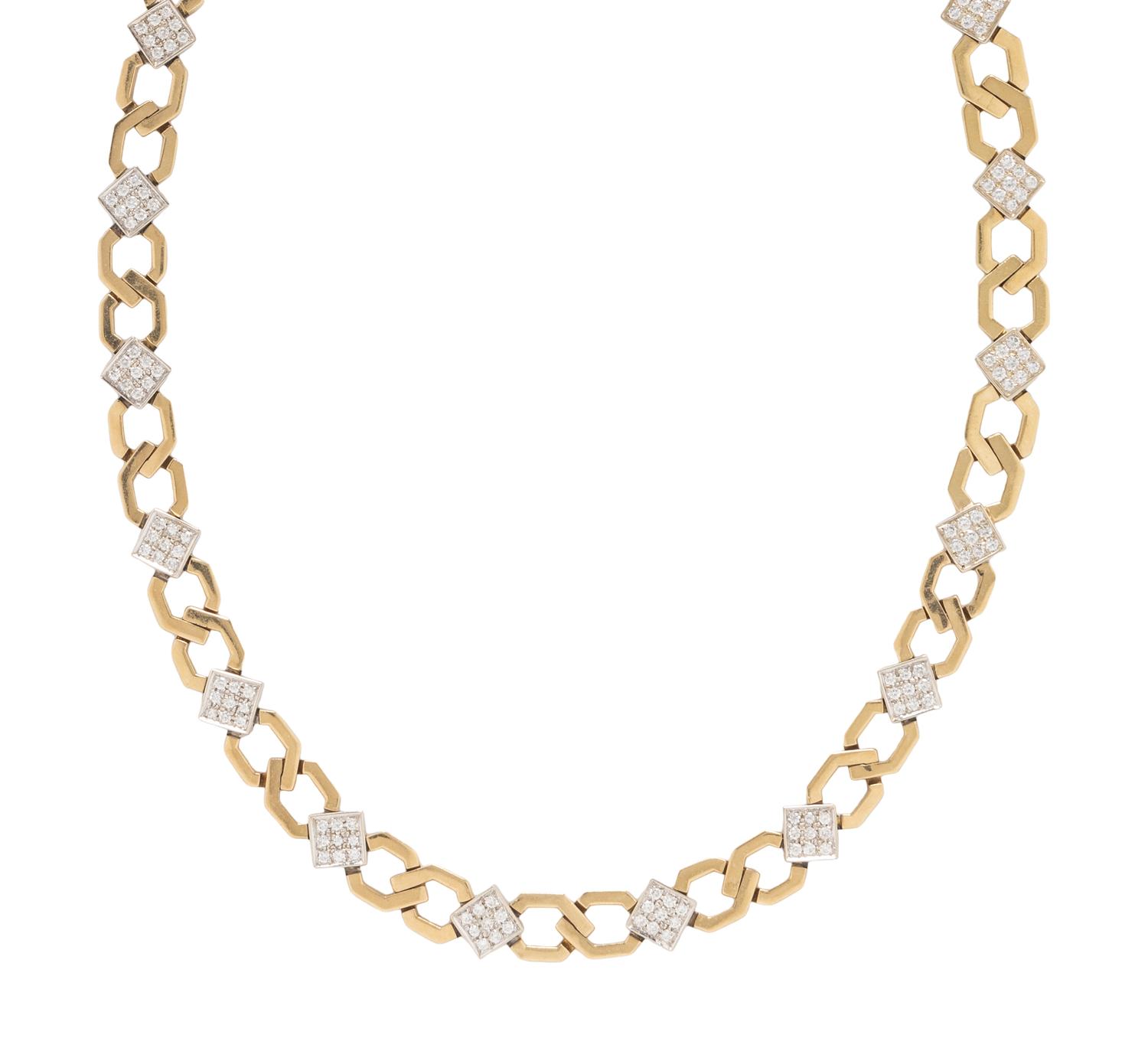 BICOLOR GOLD AND DIAMOND NECKLACE