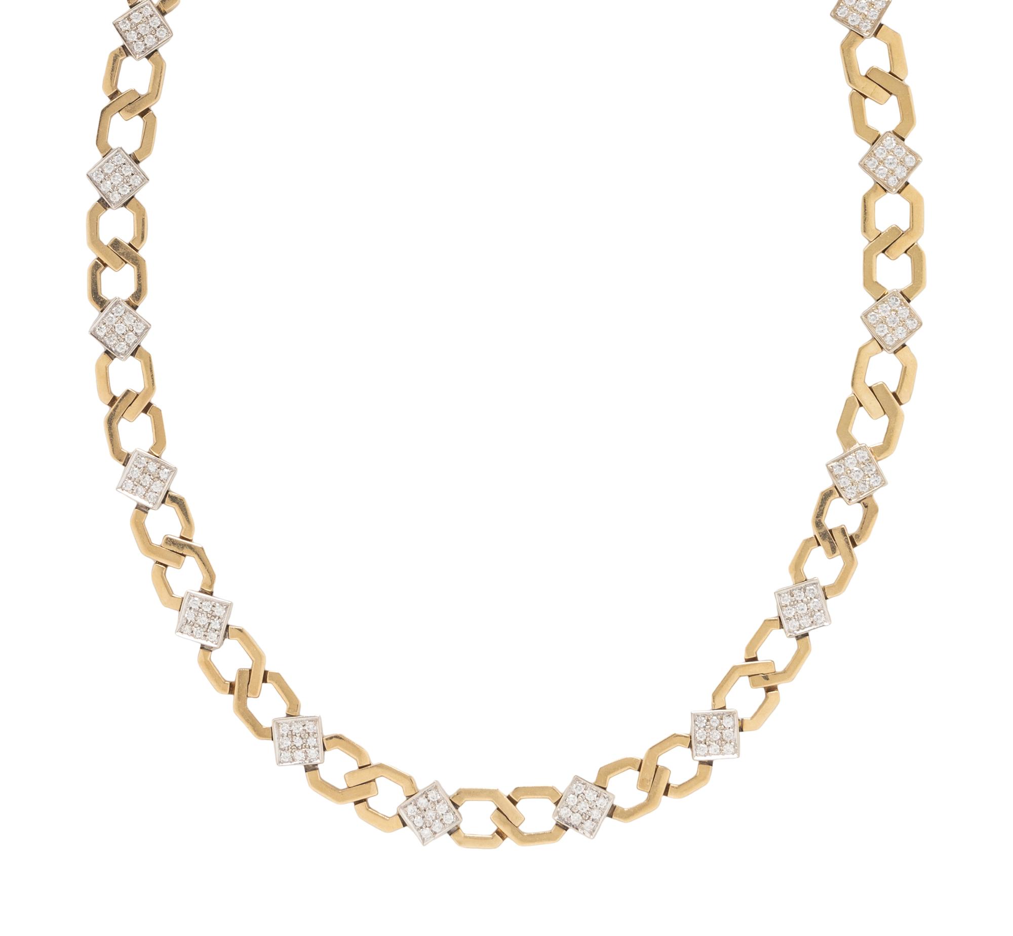 BICOLOR GOLD AND DIAMOND NECKLACE