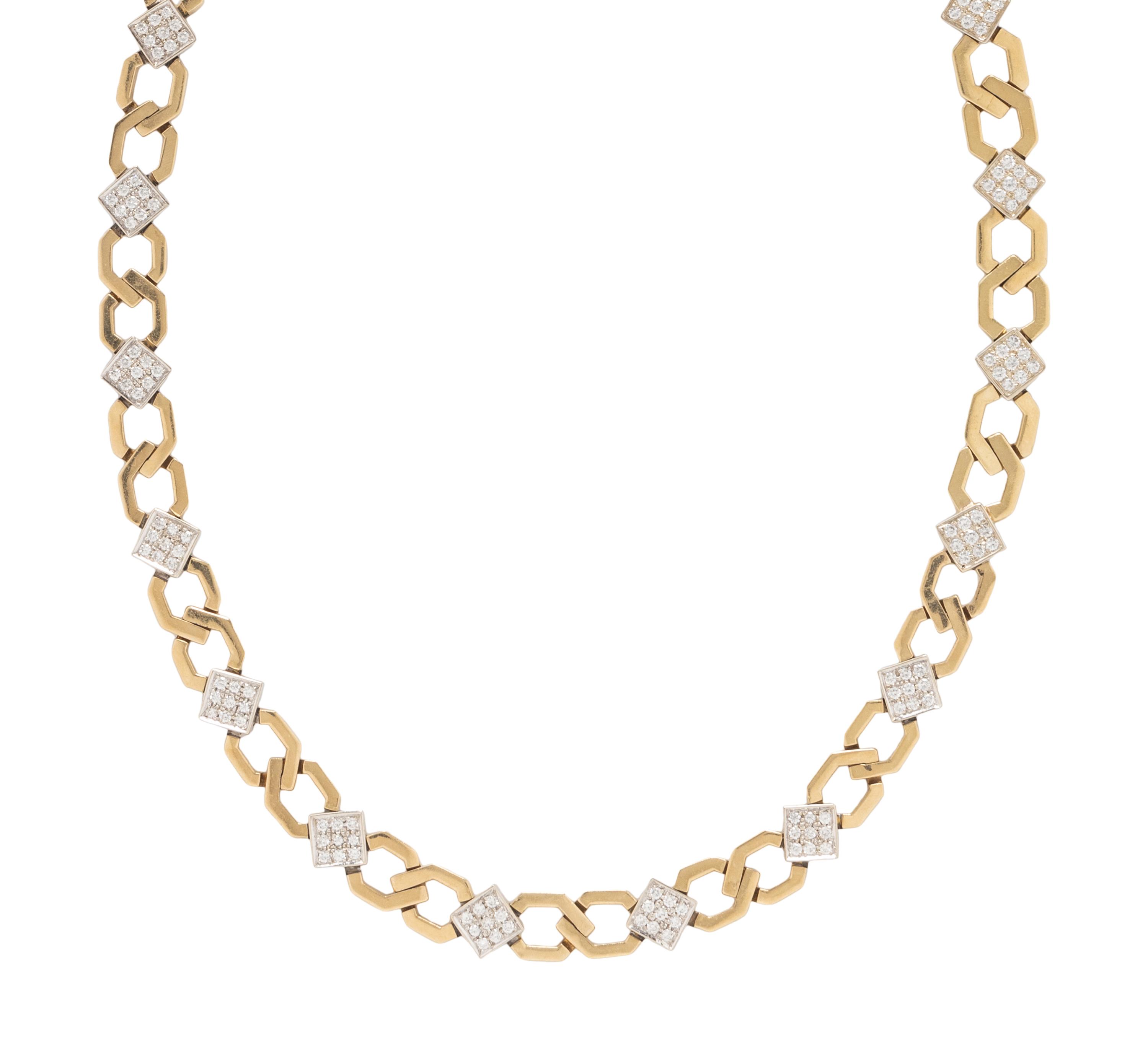 BICOLOR GOLD AND DIAMOND NECKLACE