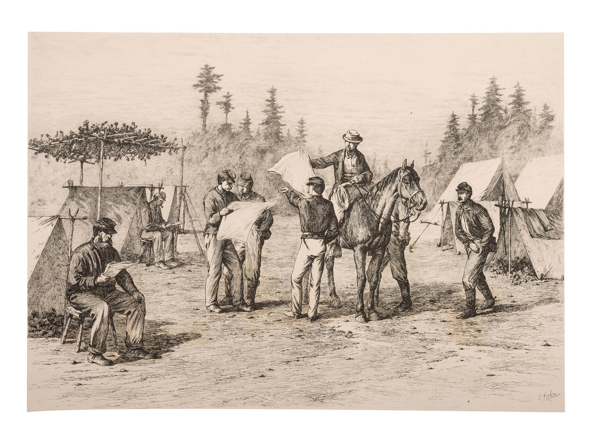 [CIVIL WAR]. FORBES, Edwin, (1839-1895) artist. Life Studies of the Great Army . Partial group of 30 etchings. 1876.