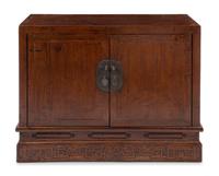A Large Chinese Hardwood Cabinet and Stand, Gui Height 34 1/4 x length 44 3/4 x depth 19 inches. — 18TH/19TH CENTURY