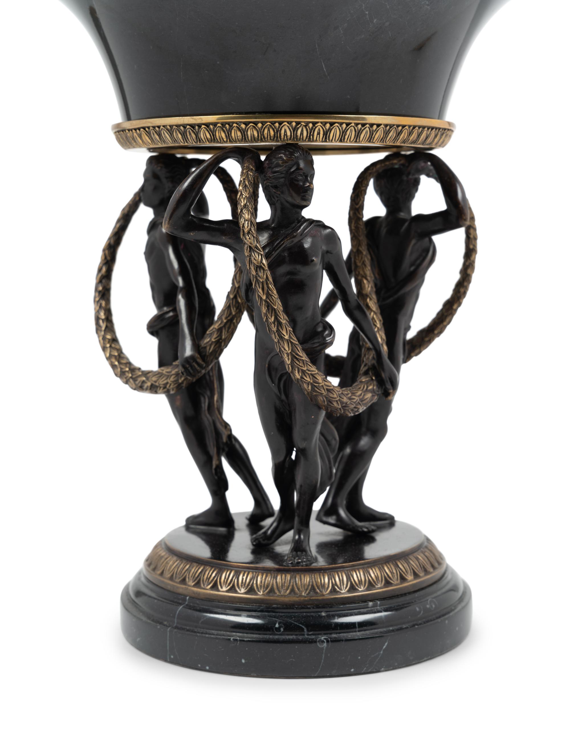 A Continental Bronze Figural Jardinière