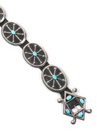 Navajo Silver and Turquoise Concho Belt Length 34 inches