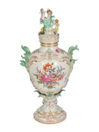 A Large Berlin (K.P.M.) Porcelain Urn and Cover