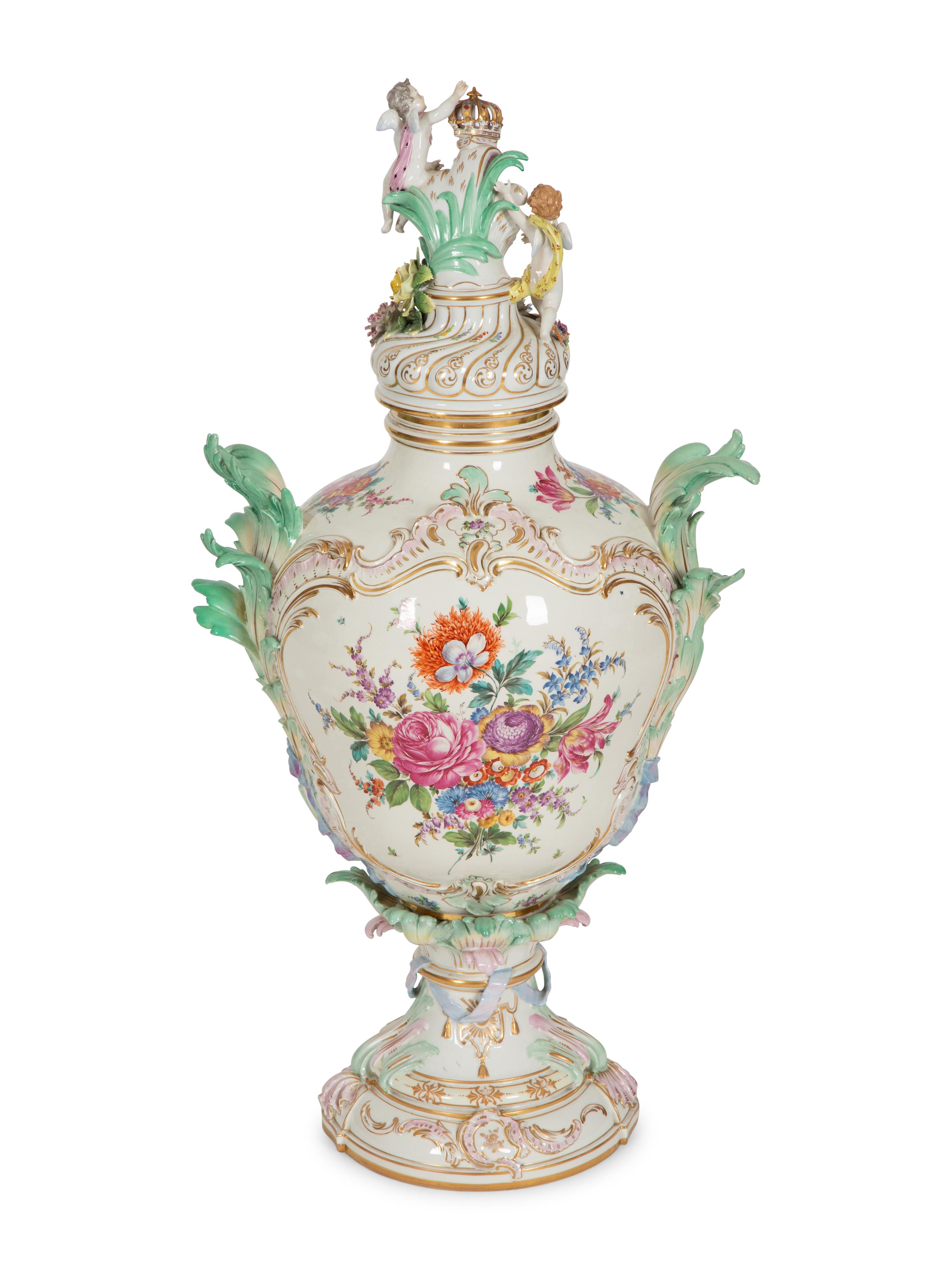 A Large Berlin (K.P.M.) Porcelain Urn and Cover