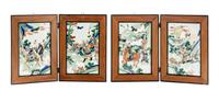 A Set of Four Chinese Famille Verte Porcelain Plaques