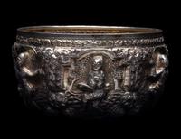 A Thai Repoussé Silver Bowl