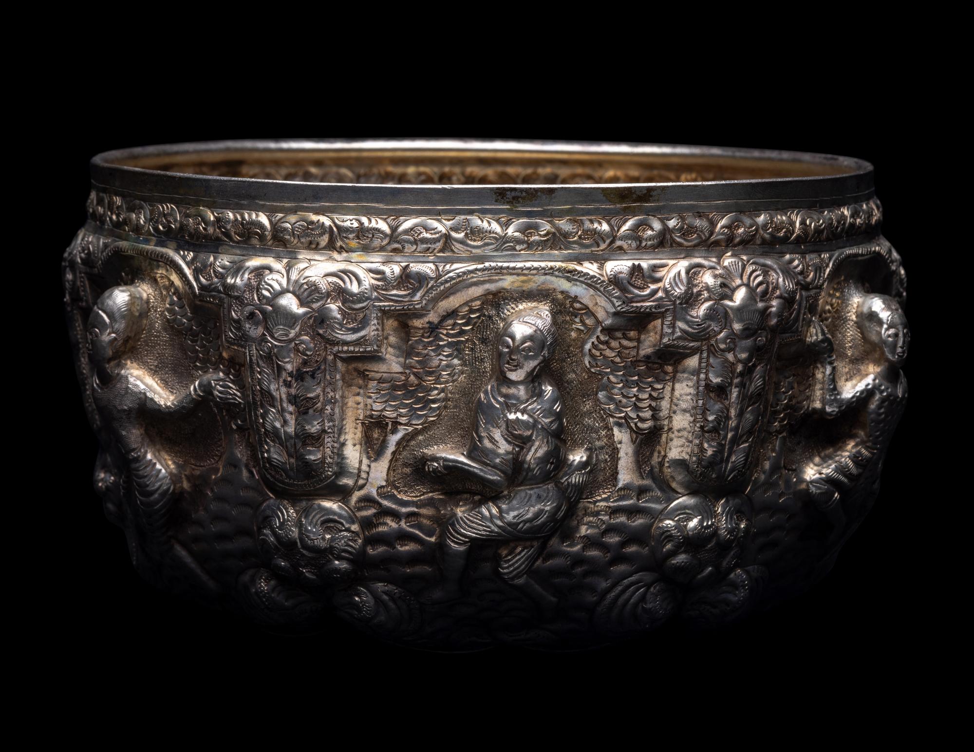 A Thai Repoussé Silver Bowl