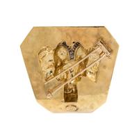 LA TRIOMPHE, YELLOW GOLD, DIAMOND AND EMERALD ELEPHANT BROOCH