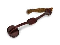 A Chinese Hardwood and Carved Jade Ruyi Sceptre