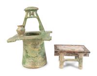 Two Chinese Glazed Terracotta Tomb Models