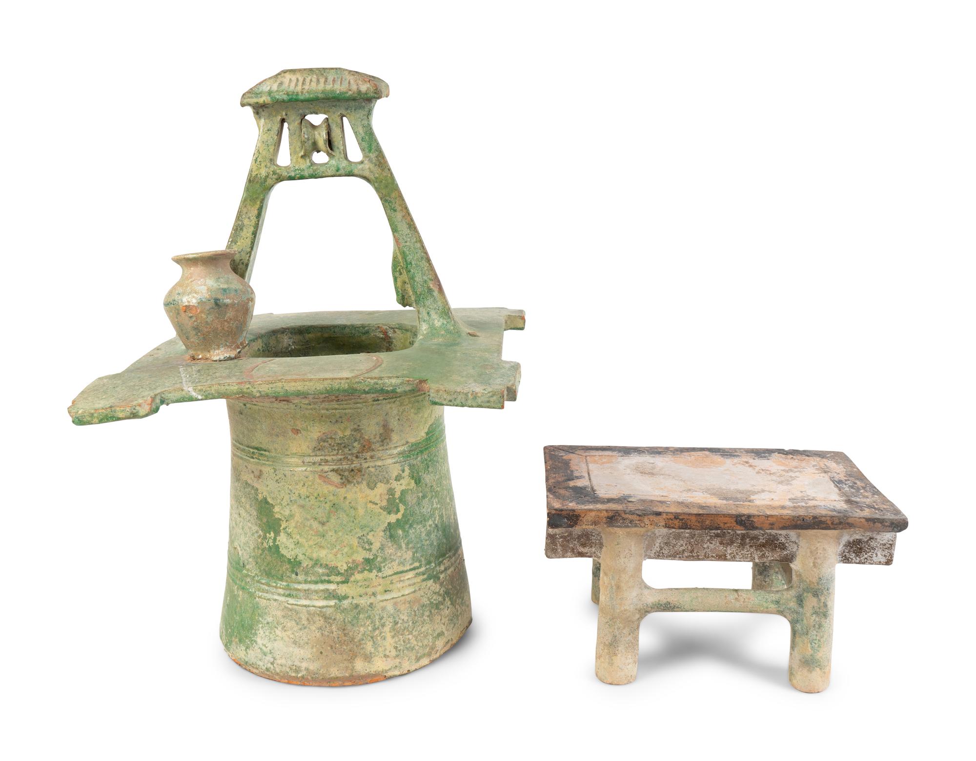 Two Chinese Glazed Terracotta Tomb Models