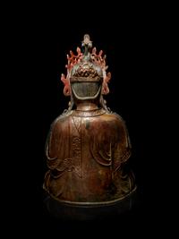A Large Bronze Figure of Seated Guanyin