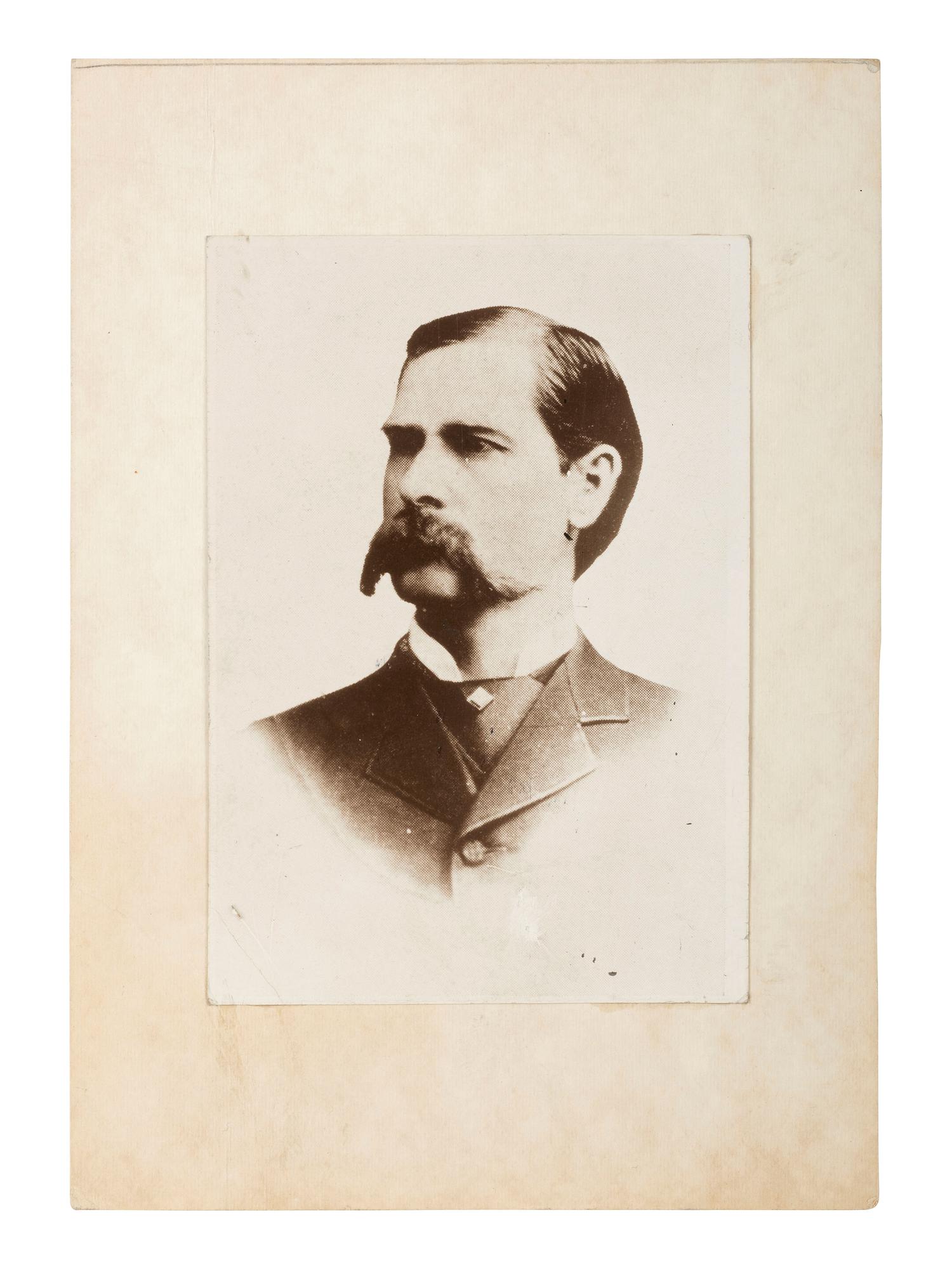 Western Outlaws A trio of silver gelatin photographs of Wyatt Earp, Robert Ford, and Thomas Newcomb.