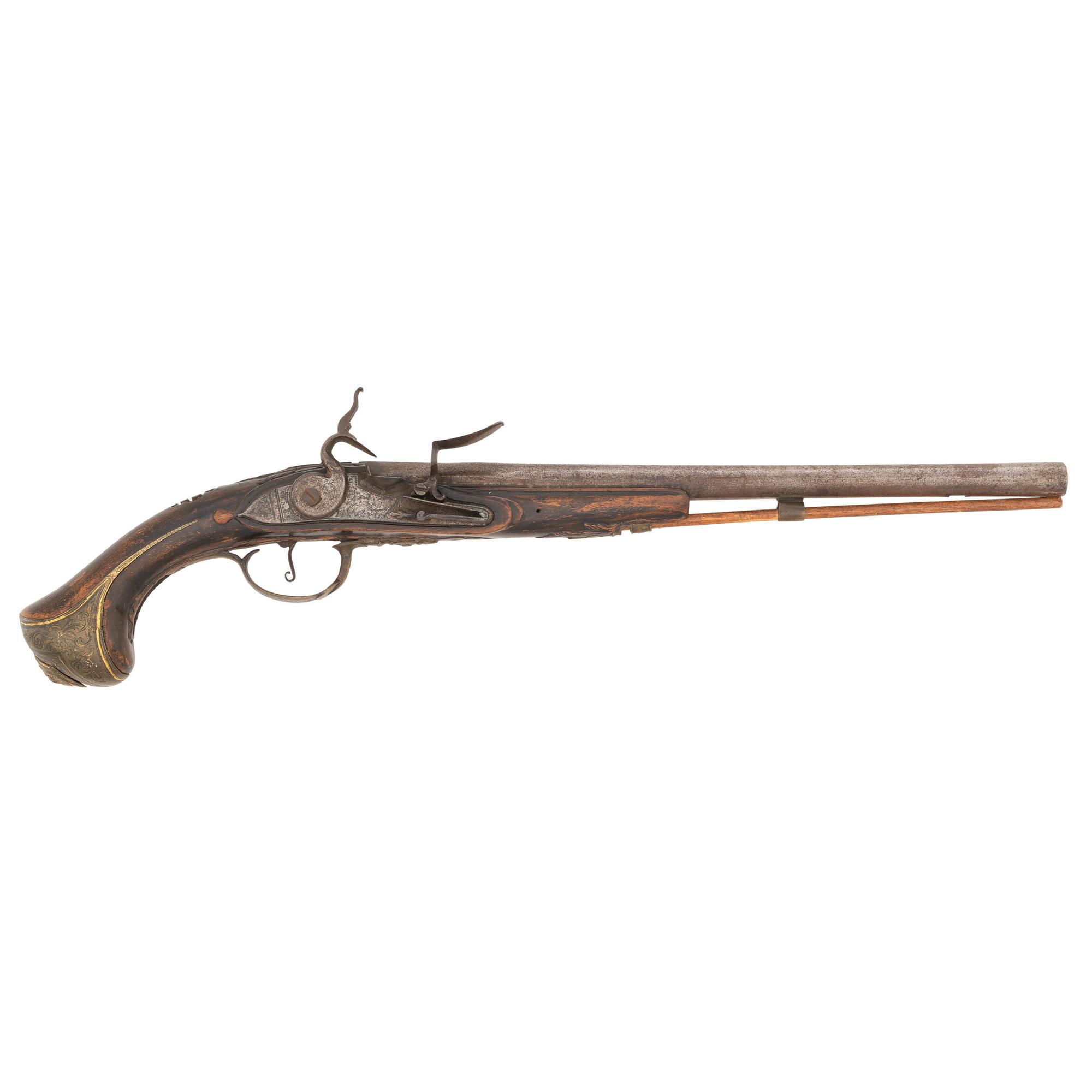 Extremely Rare Serpent Side Plate Flintlock Trade Pistol