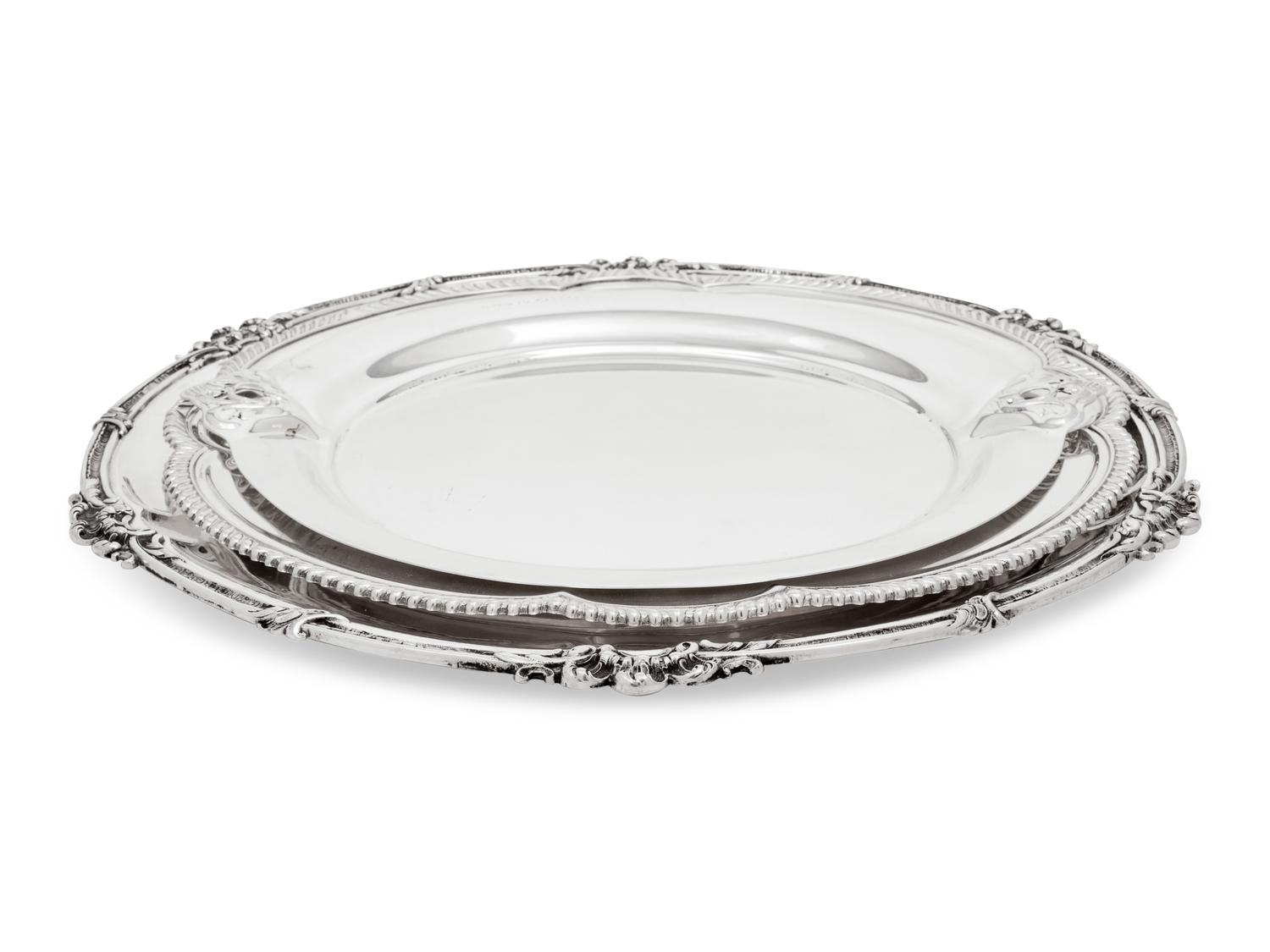 Three Silver Serving Trays