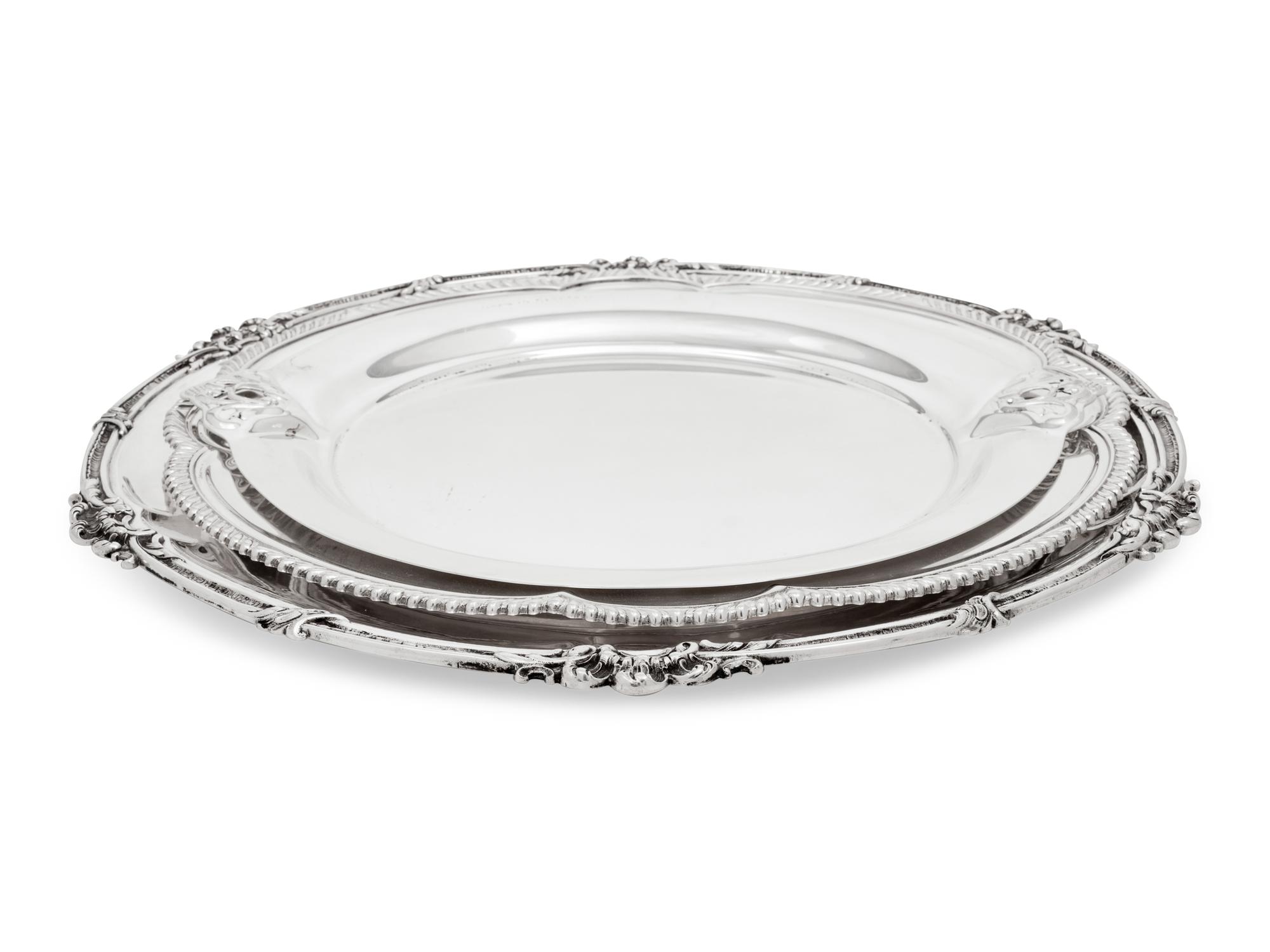 Three Silver Serving Trays