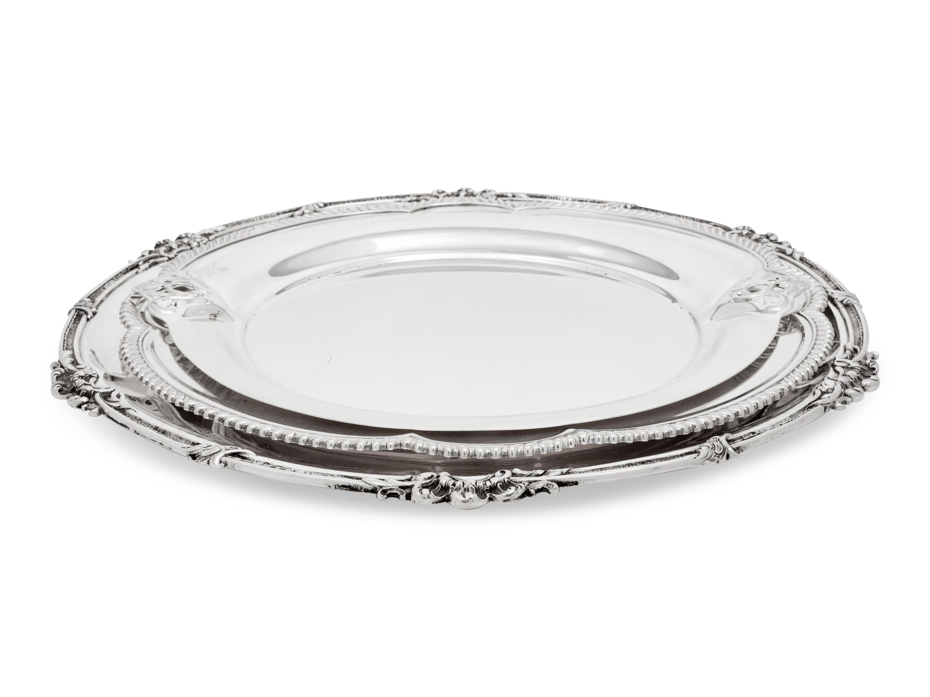 Three Silver Serving Trays