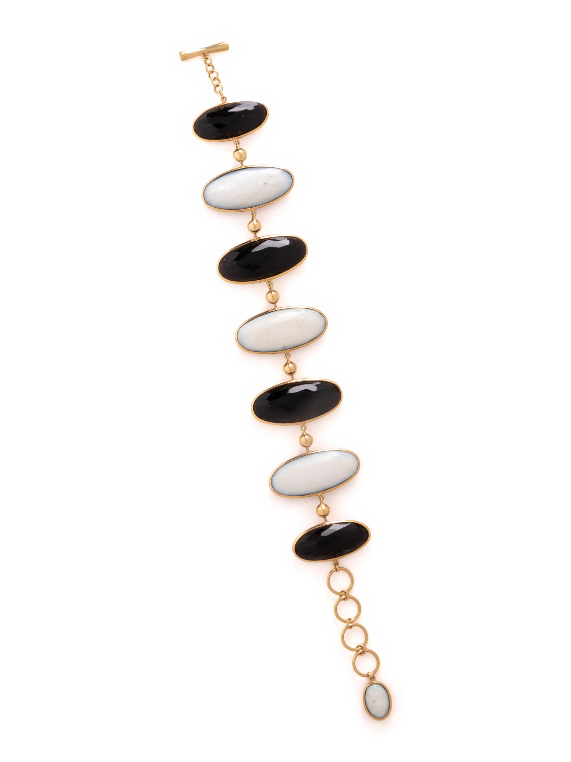 BLACK ONYX AND MOTHER-OF-PEARL TOGGLE BRACELET