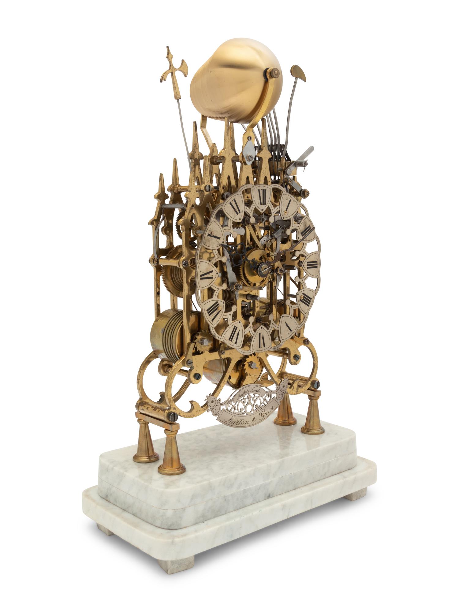 An English Brass Skeleton Clock