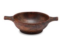 A Miniature Handled Burlwood Dough Bowl, 19th Century