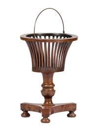 A Regency Style Mahogany Veneered and Brass Handled Fern Stand