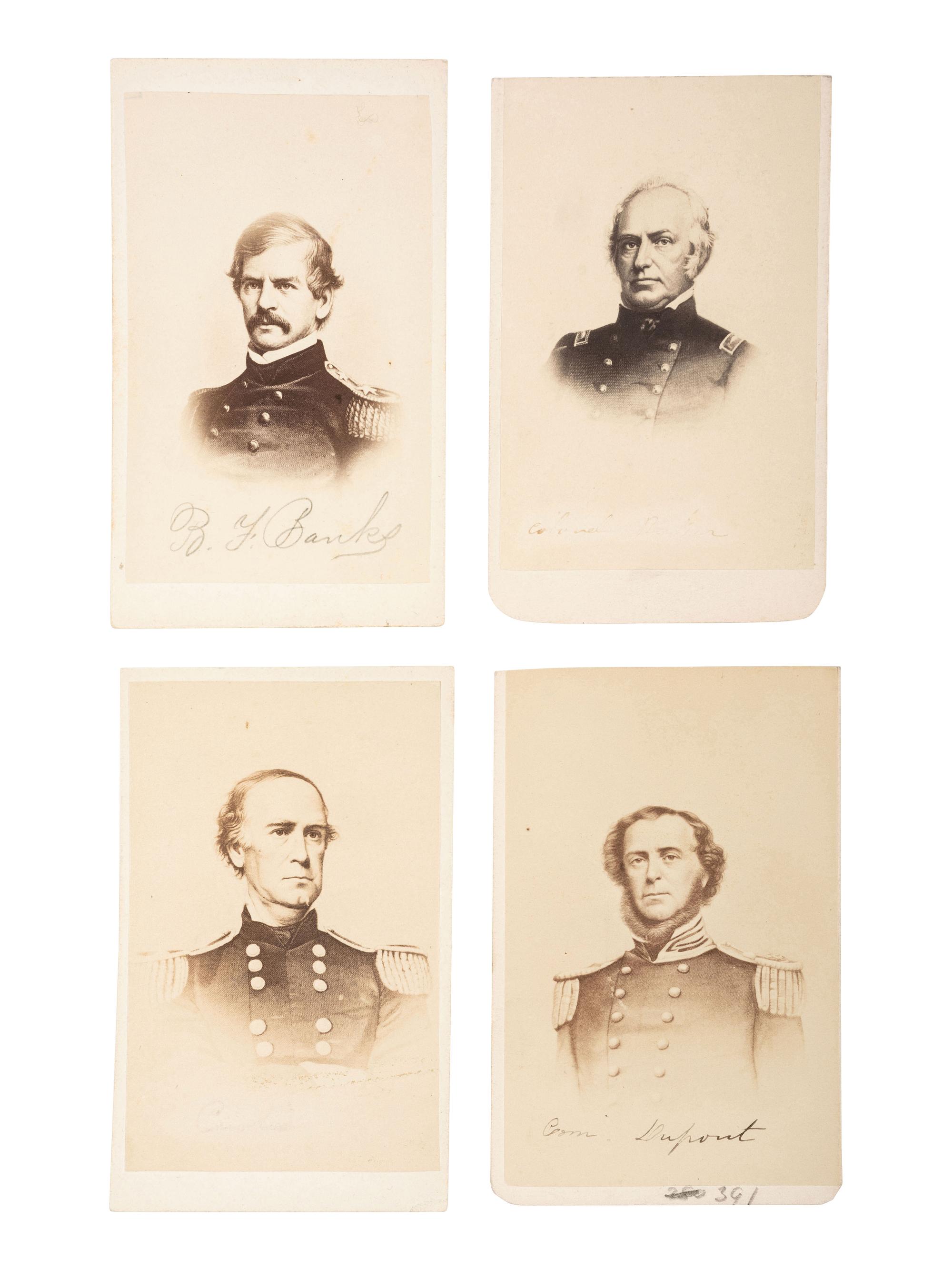 [CIVIL WAR]. A group of CDV engraved portraits of war era generals and military men, including: