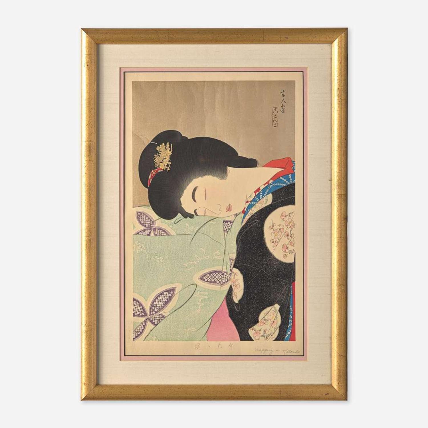 Torii Kotando 鳥居言人 酣睡图 (Japanese b.1900-d.1976)