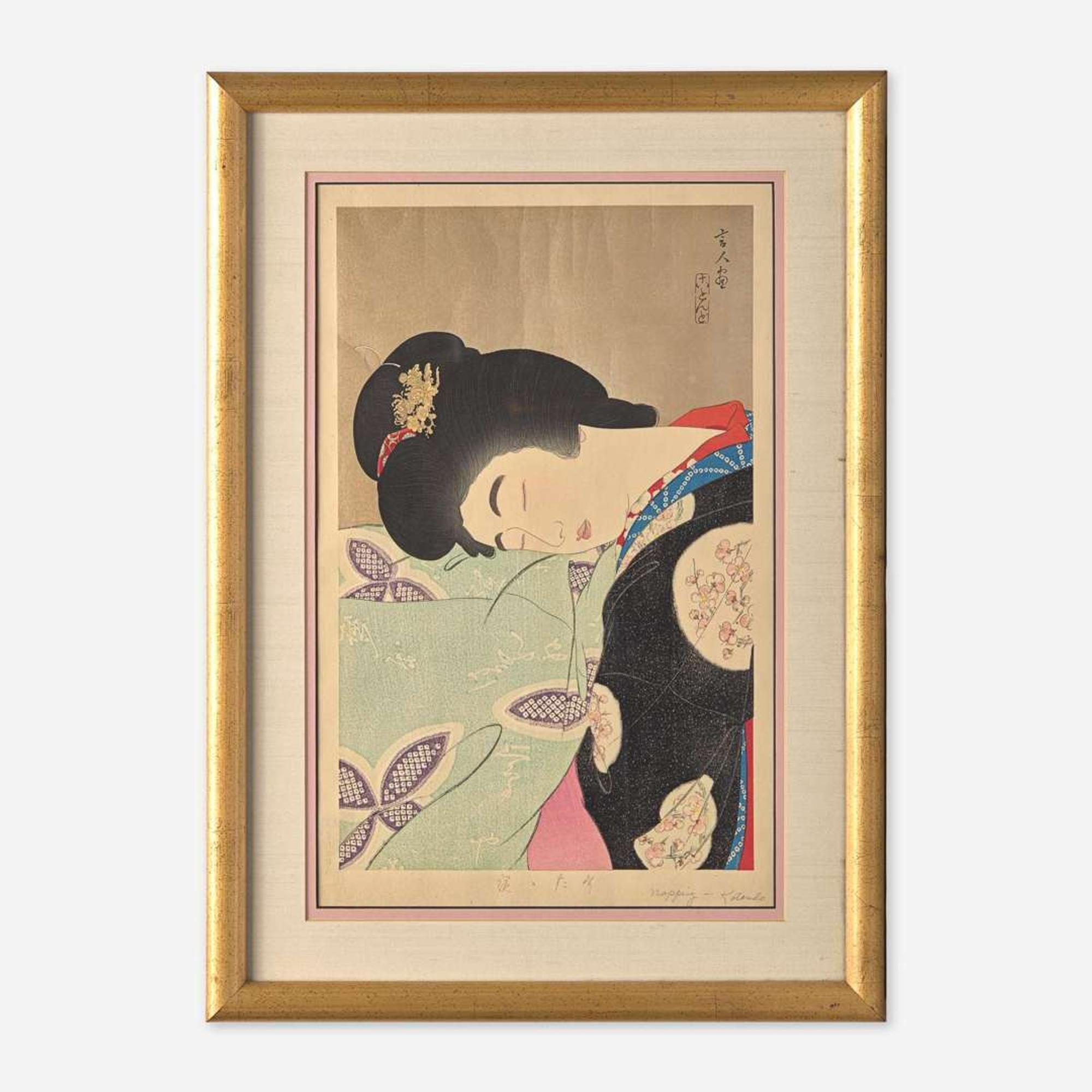 Torii Kotando 鳥居言人 酣睡图 (Japanese b.1900-d.1976)