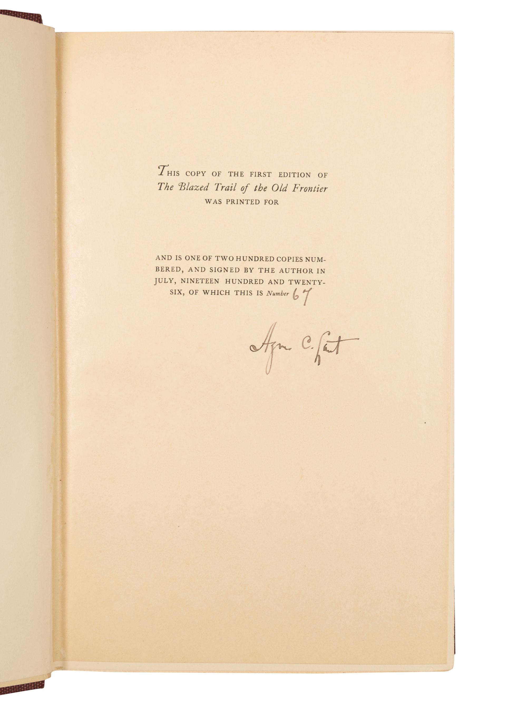 [AMERICAN WEST]. A group of 9 signed works, comprising: