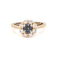 ALEXANDRITE AND DIAMOND RING