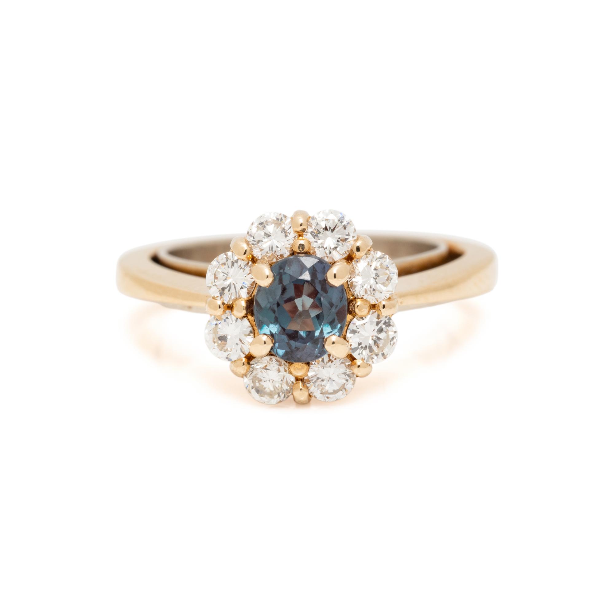 ALEXANDRITE AND DIAMOND RING