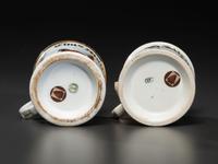 Two Porcelain Occupational Shaving Mugs Depicting a Drayman and a Deliveryman